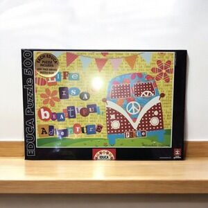 500 pc jigsaw puzzle: Genuine Life is a Beautiful Adventure VW Bug Bus